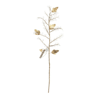 NORDIC.CHRISTMAS - Walther&co white beads flower with brass leaves