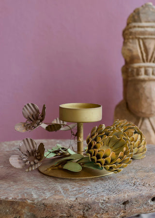 Metal Flowers Candle Holder