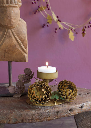 Metal Flowers Candle Holder