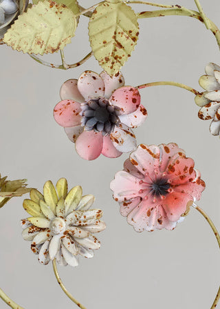 Candelabra with Metal Flowers