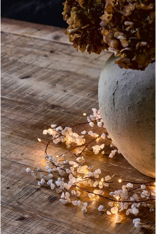 NORDIC.CHRISTMAS - White gemstone lighted garland