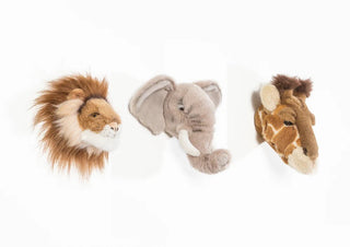 NORDIC.CHRISTMAS - Safari box with 3 mini heads - elephant/lion/giraffe